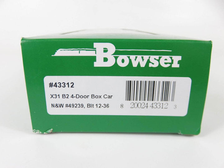 Bowser 43312 HO Scale N&amp;W Norfolk Western X31 B2 4-Door Boxcar #49239 image 2