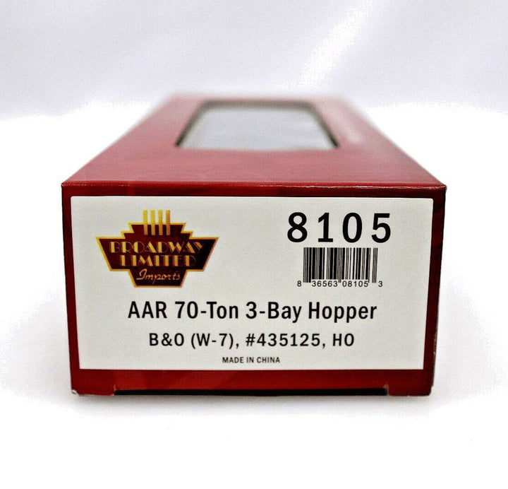 Broadway Limited 8105 HO Scale AAR 70-ton Triple 3-Bay Hopper B&amp;O W-7 #435125 image 1