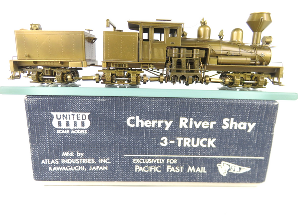 PFM Pacific Fast Mail Brass HO Cherry River 3-Truck Shay Logging Locomotive