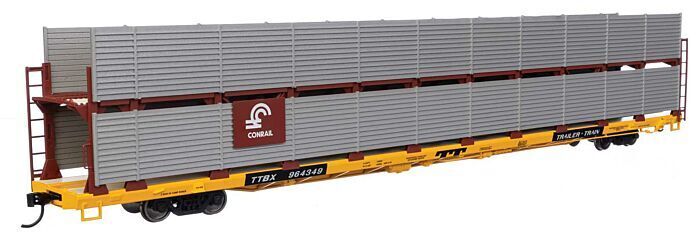 Ho Scale Up Auto Racks Walthers 910-8111 HO Scale 89' Bi-Level Shielded Auto Rack Conrail TTB ...