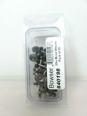 Bowser #40198 HO Scale 33" Metal Wheel Sets with Needlepoint Axles (20) NIB image 0