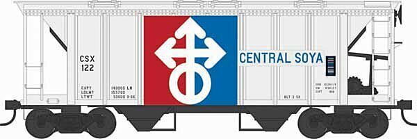 Bowser #43253 HO Scale 70-Ton 2-Bay Covered Hopper Central Soya #122 NIB image 0