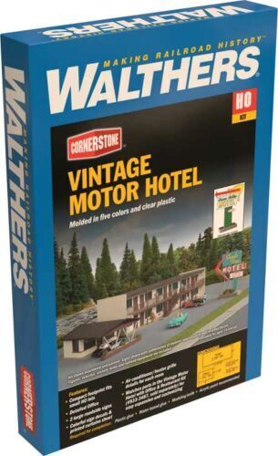 Walthers Cornerstone #933-3488 HO Scale Vintage Motor Hotel Kit NIB