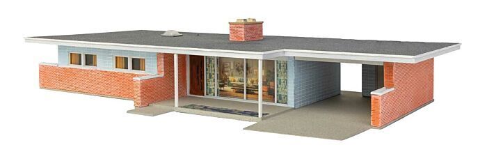 Walthers Cornerstone #933-4156 HO Scale Mid-Century Modern Home Kit NIB image 1