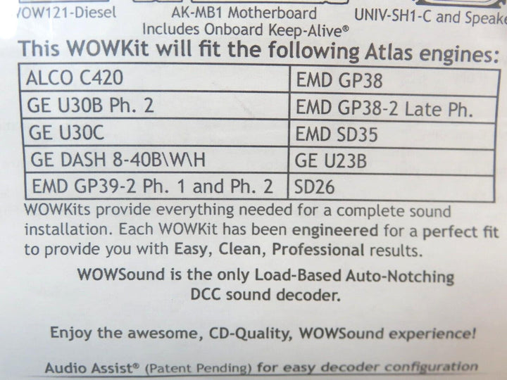 Train Control Systems TCS HO 1773 WDK-ATL-3 Atlas DCC WOWSound Conversion Kit V4 image 2