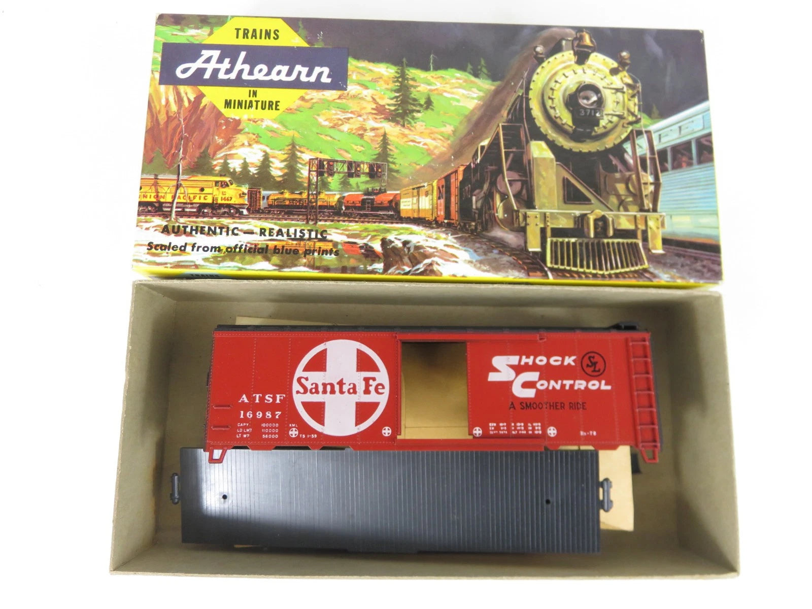 Athearn Blue Box #1221 ATSF Santa Fe 40' Boxcar HO Scale Unassembled K ...