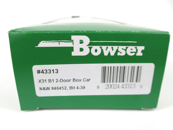 Bowser 43313 HO Scale N&amp;W Norfolk Western X31 B1 2-Door Boxcar #46452 image 2