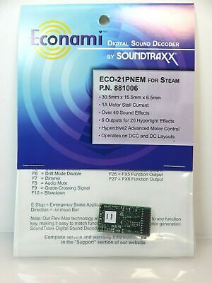 SoundTraxx 881006 ECO-21PNEM Econami Sound Decoder, NEM 21-Pin, Steam Locomotive image 0