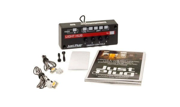 Woodland Scenics JP5700 Just Plug Lighting System, Lights and Hub Set image 0
