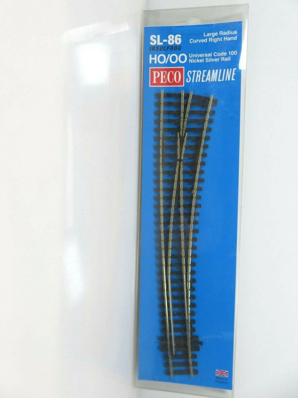 Peco Streamline HO Scale SL86 Code 100 Track Insulfrog Curved Turnout Right Hand image 0