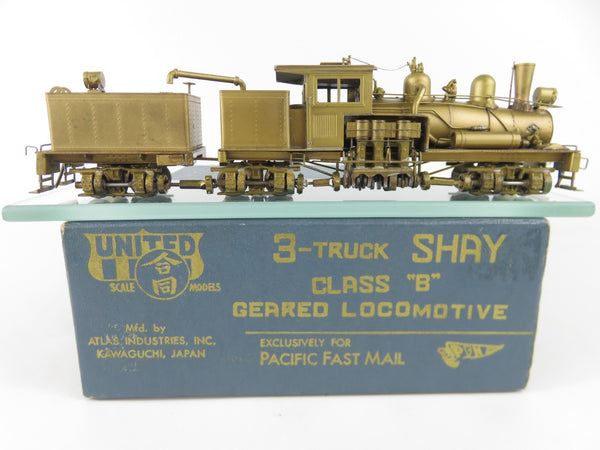 PFM Pacific Fast Mail Brass HO Scale Class B 3-Truck Shay Logging Locomotive
