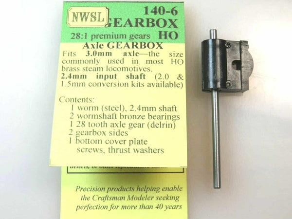 Northwest Short Line #140-6 NWSL 0.3 Mod 28-1 Non-Idler Gearbox Kit 3mm Axle NIB image 0