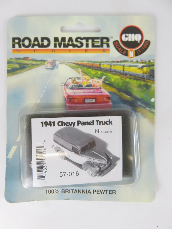 GHQ Road Master 57-016 N Scale 1941 Chevy Panel Truck Pewter Kit NIB
