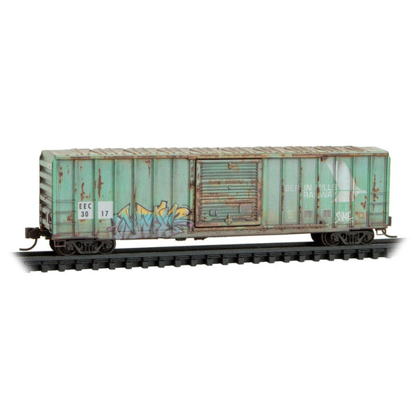 Micro Trains 02544931 N Scale 50' Rib-Side Boxcar East Erie Commercial Weathered