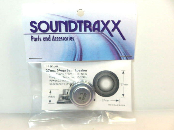 SoundTraxx 810130 Mega Bass Speaker, Round, 27mm DIA, 12mm Deep, 8-Ohm, 1 Watt image 0