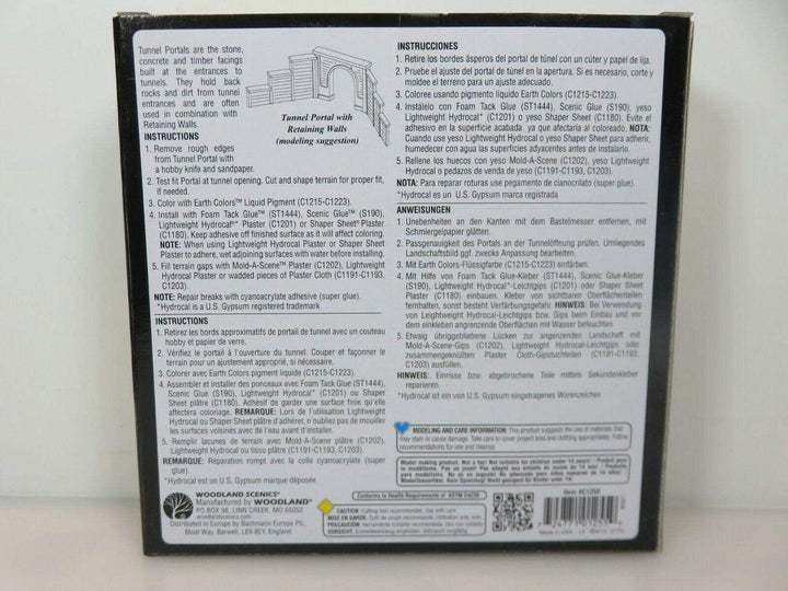 Woodland Scenics HO Scale C1255 Random Stone Single Track Tunnel Portal NIB image 1