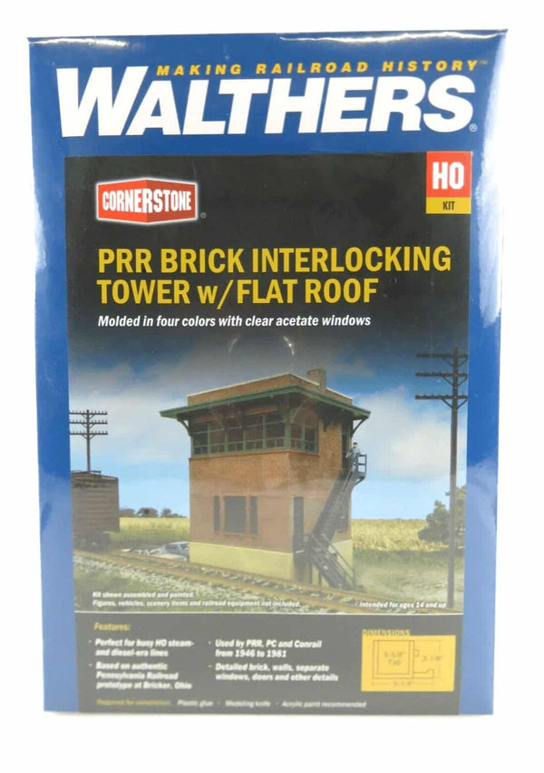 Walthers Cornerstone HO #933-3554 Pennsylvania Interlocking Tower Flat Roof Kit image 0