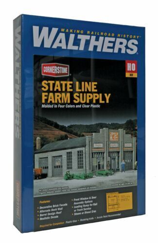 Walthers Cornerstone 933-2912 HO Scale State Line Farm Supply Kit NIB image 0