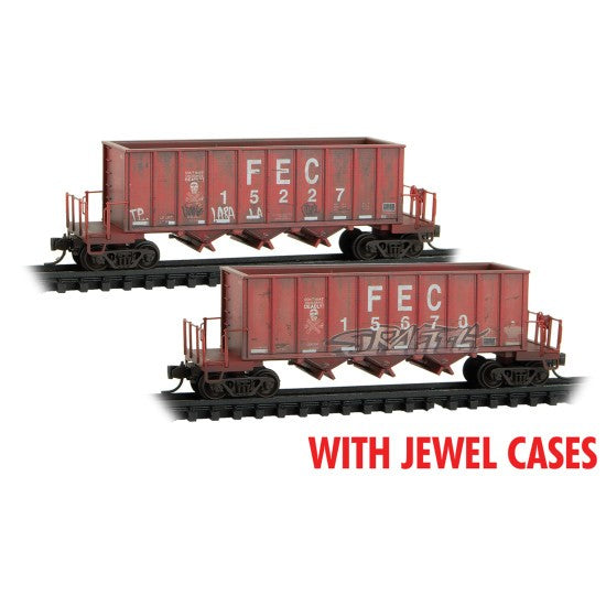 Micro Trains N Scale 98305079 FEC Rapid Discharge Hopper 2-Pack Weathered