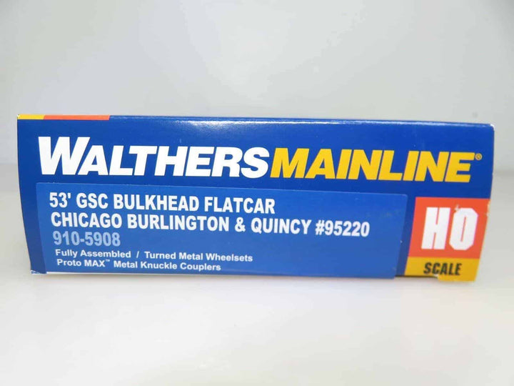 Walthers Mainline 910-5908 HO 53' GSC Bulkhead Flatcar Chicago Burlington Quincy image 2
