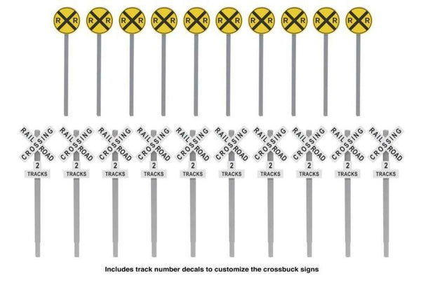Walthers Scenemaster 949-4197 HO Scale Railroad Crossing Signs 10 Each NIB