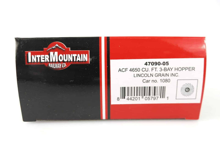 Intermountain 47090-05 HO Scale ACF 4650 3 Bay Hopper Lincoln Grain INC. #1080 image 2