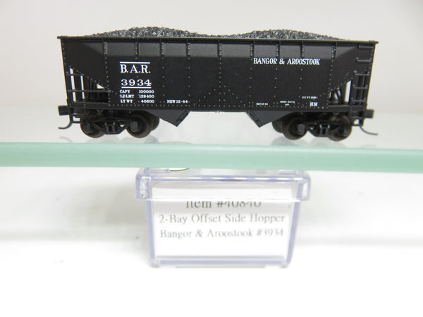 Atlas 40840 N Scale 2-Bay Offset Side Hopper BAR Bangor & Aroostook Road #3934