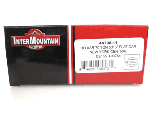 Intermountain #48708-11 HO Scale New York Central AAR 70 Ton 53'6" Flat Car NIB image 2