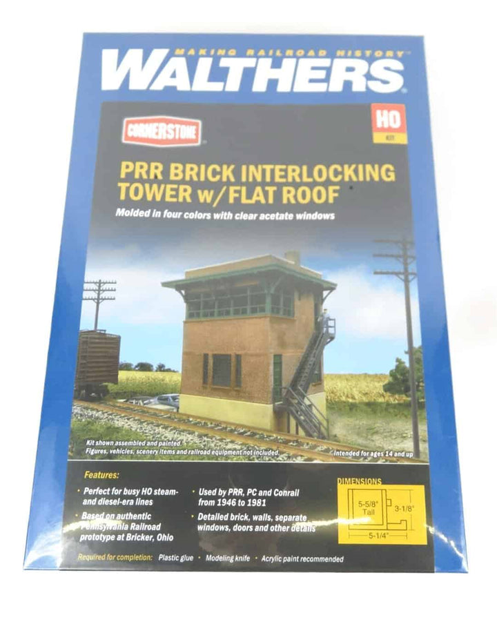 Walthers Cornerstone HO #933-3554 Pennsylvania Interlocking Tower Flat Roof Kit image 5