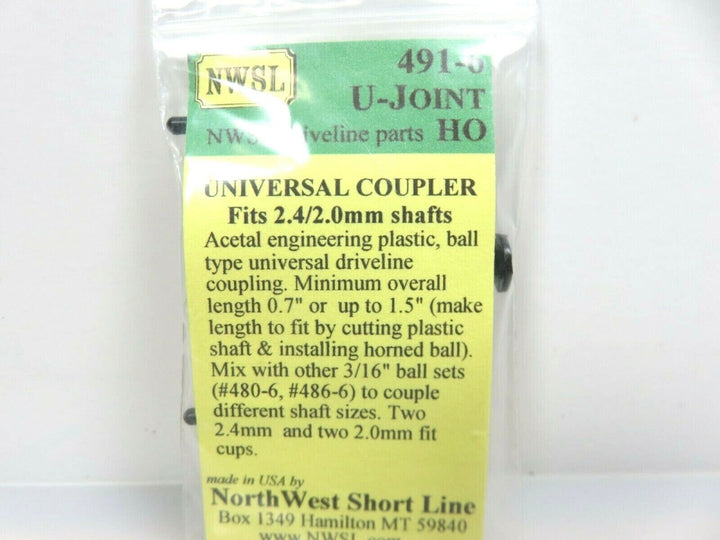 Northwest Short Line NWSL 491-6 Driveline Universal Connector 2.4mm 2.0mm Shafts image 2