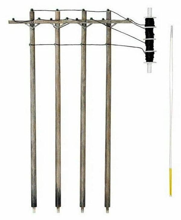 Woodland Scenics #US2265 HO Scale Wired Telephone Poles with Single Crossbar image 0