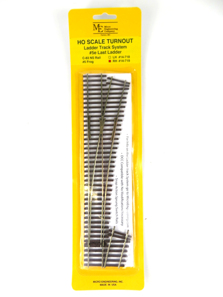 Micro Engineering Code 83 Micro Engineering HO 14-719 Code 83 Ladder Track System #5e Right Hand ...