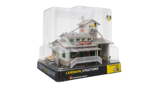 Woodland Scenics BR5059 Built and Ready HO Scale H&amp;H Feed Mill NIB image 0