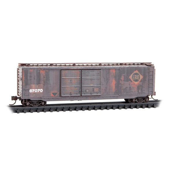 Micro Trains 03444500 N Scale 50' DD Boxcar Erie Lackawanna (Ex. Erie) Weathered