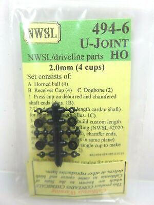 Northwest Short Line NWSL 494-6 Driveline Universal U-Joint 2.0mm Shaft HO Scale image 2