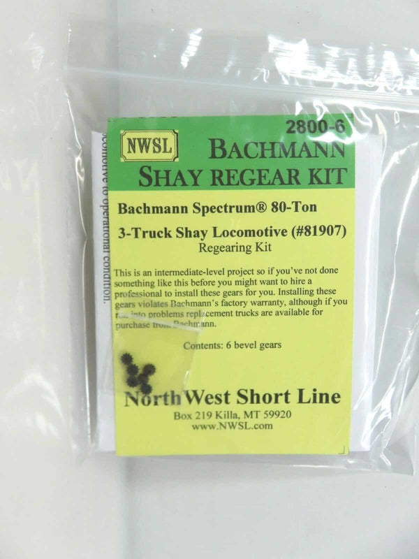 NWSL 2800-6 Bachmann Spectrum HO Scale 80-Ton 3 Truck Shay Gear Upgrade Kit image 0
