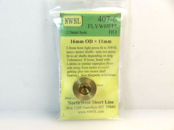 Northwest Short Line #407-6 NWSL Brass 16 MM Flywheel for HO Scale Locomotives image 0