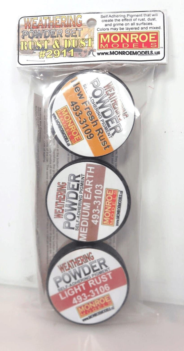 Monroe Models 2911 Weathering Powder Three Color Set Rust and Dust image 0