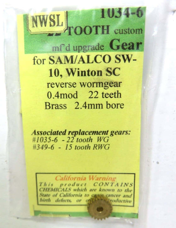 Northwest Short Line NWSL 1034-6 Reverse Worm Gear HO Samhongsa Alco SW-10/SC image 0