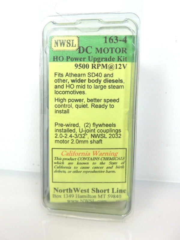 NWSL Northwest Short Line 163-4 HO Re-power Kit Can Motor 2 Brass Flywheels