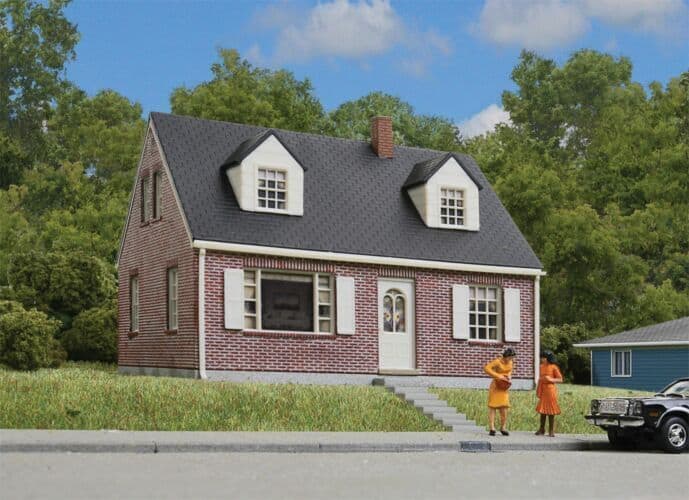 Walthers Cornerstone #933-3774 HO Scale Brick Cape Cod House Kit image 1