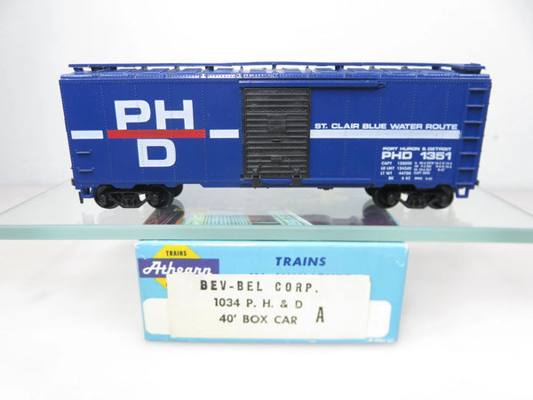 Bev-Bel Athearn HO Scale PH&D Port Huron & Detroit 40' Boxcar #1351