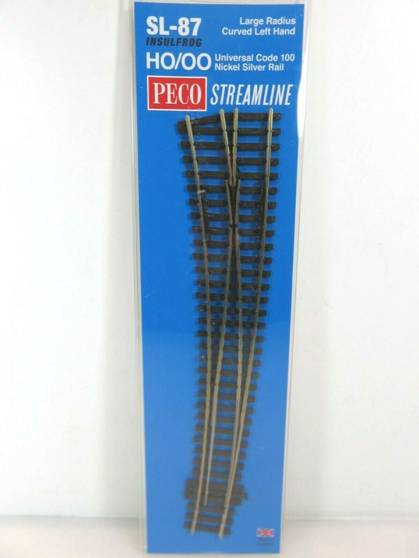 Peco Streamline HO Scale SL87 Code 100 Track Insulfrog Curved Turnout Left Hand