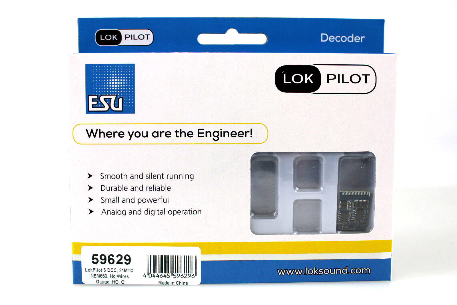 ESU 59629 LokPilot 5 21 Pin Mobile DCC Decoder NEM660 No Wires HO Scal ...