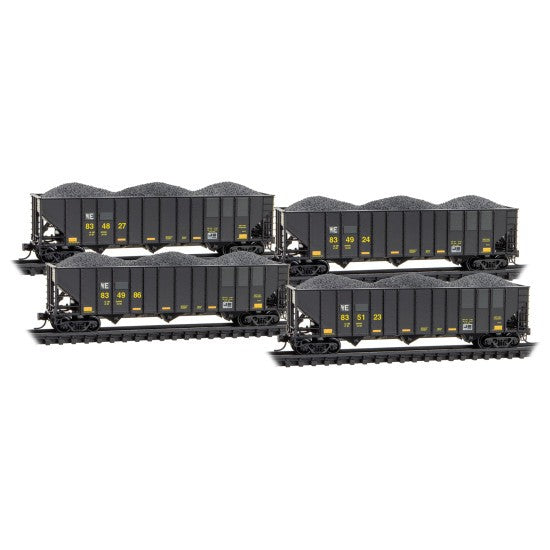 Micro Trains N Scale 98300235 Wheeling & Lake Erie/ex CSX 100 Ton Hoppers 4-Pack
