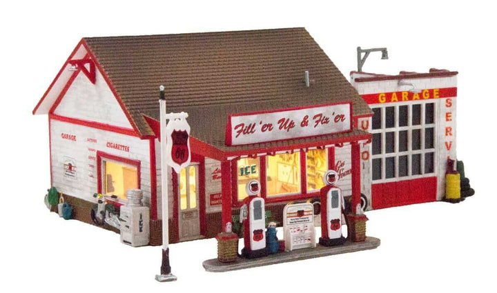 Woodland Scenics BR5025 Built and Ready HO Scale Fill'er Up &amp; Fix'er Building image 0