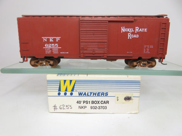 Walthers 932-3703 HO Scale 40' PS1 Box Car NKP Nickel Plate Road #6255 Kadees