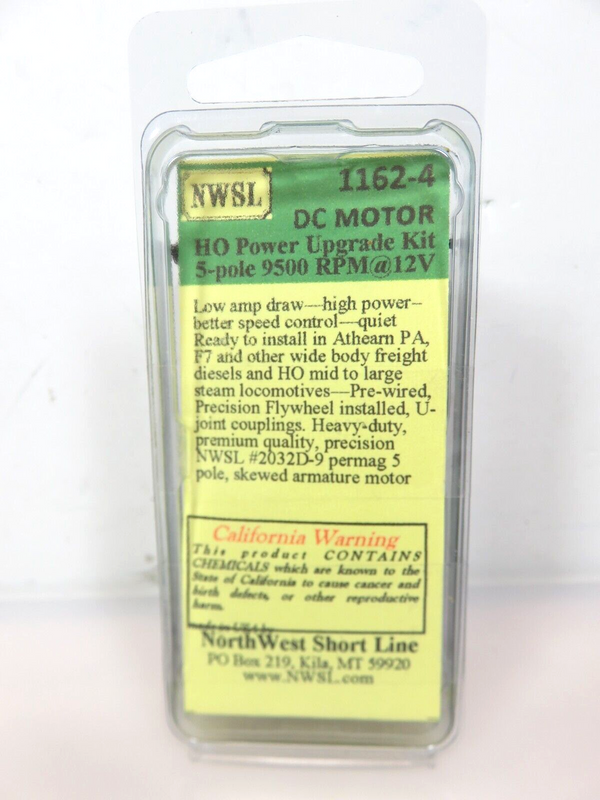 NWSL Northwest Short Line 1162-4 HO Re-power Kit Can Motor 1 Brass Flywheels NIB