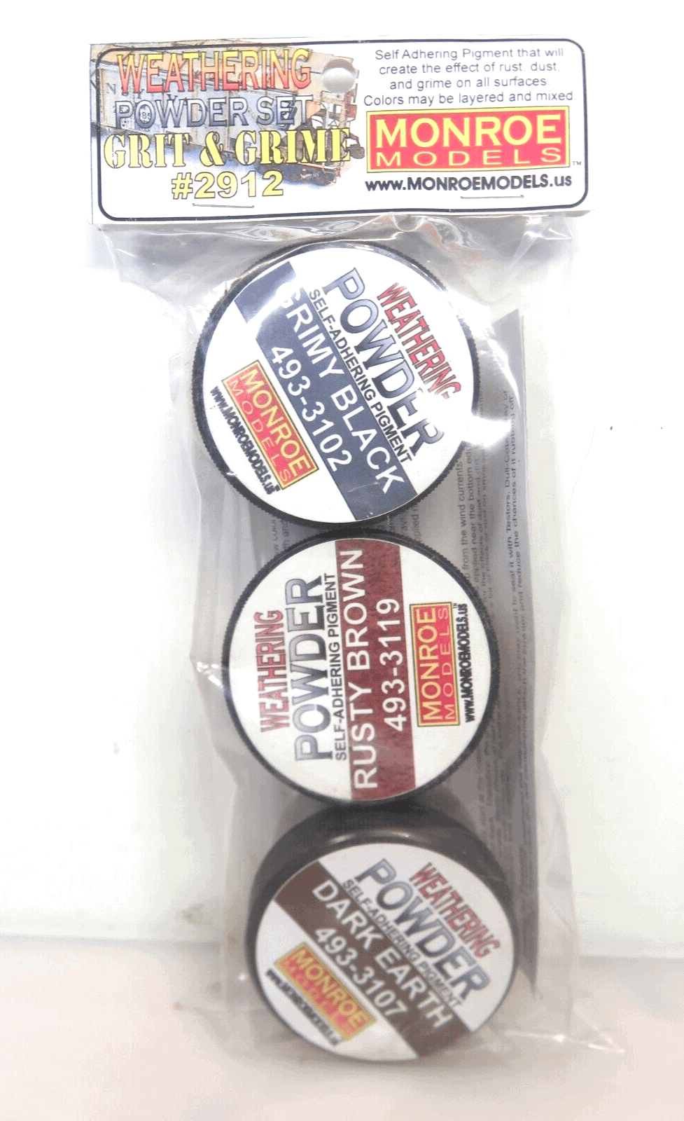 Monroe Models 2912 Weathering Powder Three Color Set Grit and Grime ...