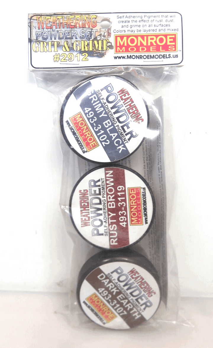 Monroe Models 2912 Weathering Powder Three Color Set Grit and Grime image 0